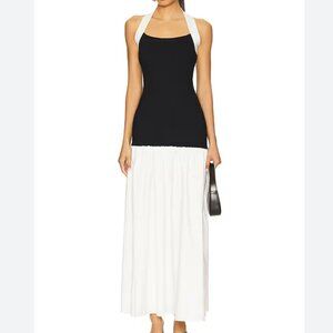 Line & Dot Kohl Mix-media Maxi Dress in Black & White size small